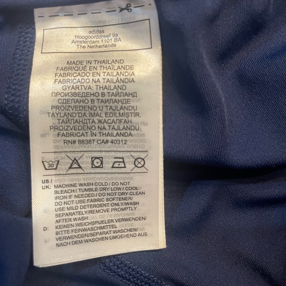 Adidas Blue and Orange Bike Shorts with Elastic Waistband - Picture 4 of 5